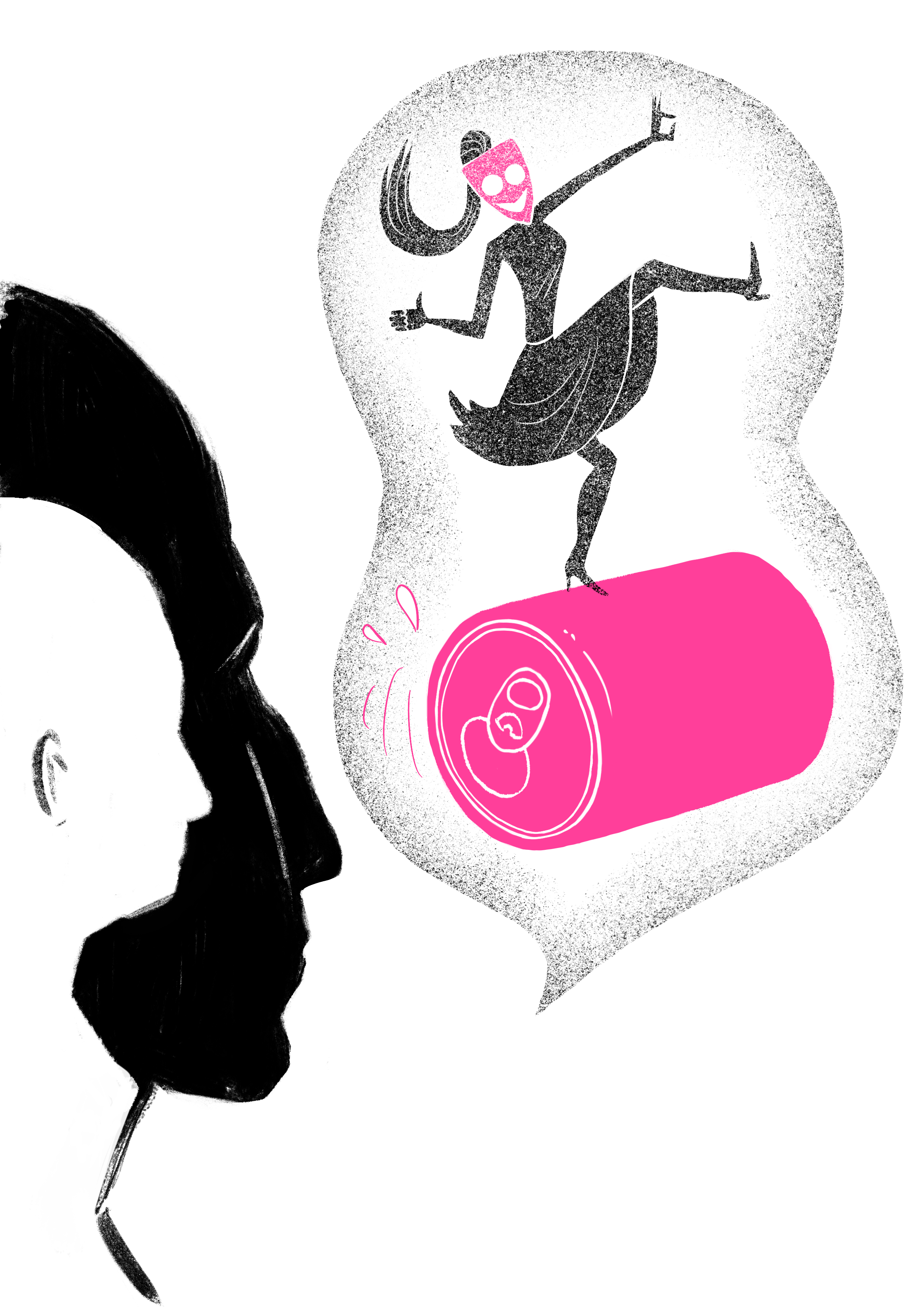 Levila alkoholi lapsed Joonas Sildre illustratsioon roosa pudel