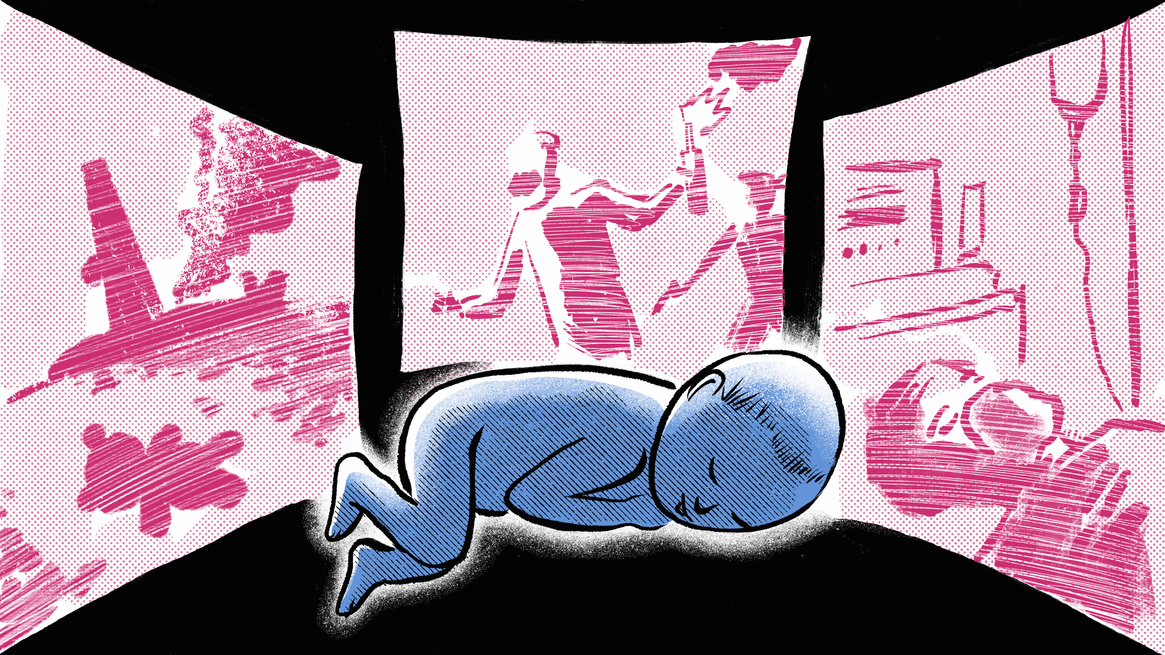 Daniel Vaarik kuidas võita hirmu, Joonas Sildre illustratsioon beebi magab